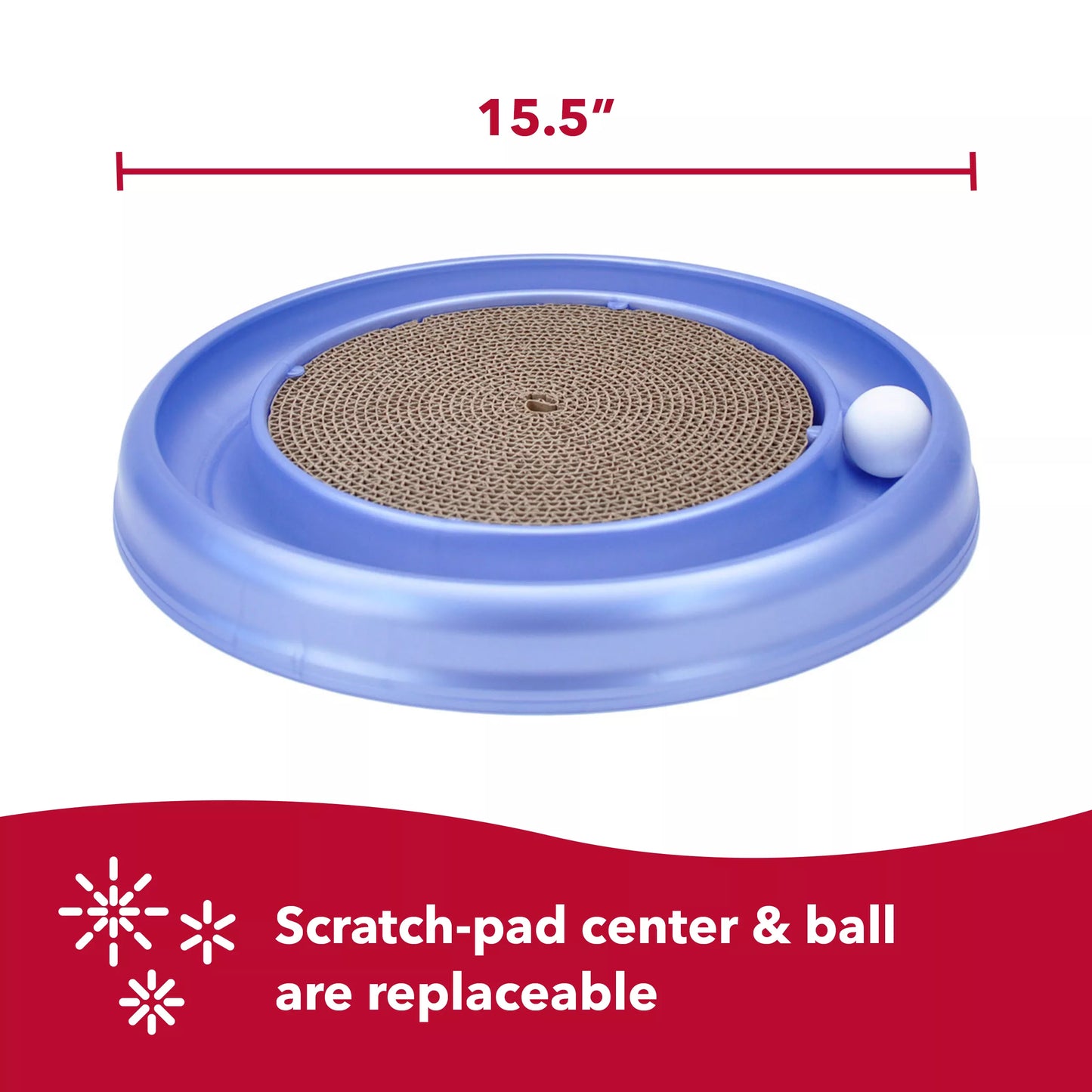 LocalID_69213 Coastal - Bergan Turbo Scratcher With Ball & Scratch Pad Center - 40.6CM (16in)
