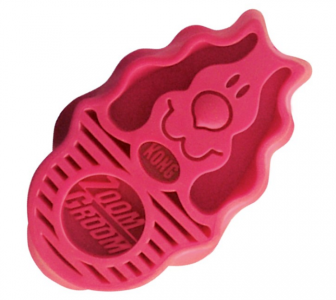 LocalID_1839 KONG - Zoom Groom Soft Dog Curry Brush - RASPBERRY - 12CM (4.7in)