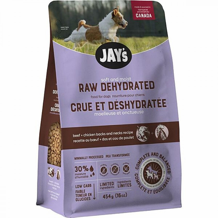 Jay's - Soft & Moist BEEF and CHICKEN BACK/NECK Raw Dehydrated Dog Food - 454GM (16oz)