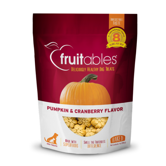 Fruitables - PUMPKIN and CRANBERRY Crunchy Dog Treats - 198GM (7oz)