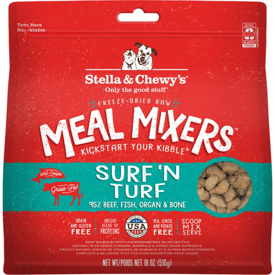 *S.O. - Up to 2 Week Wait* Stella and Chewys - FD SURF & TURF Meal Mixers Dog Food - 510GM (18oz)