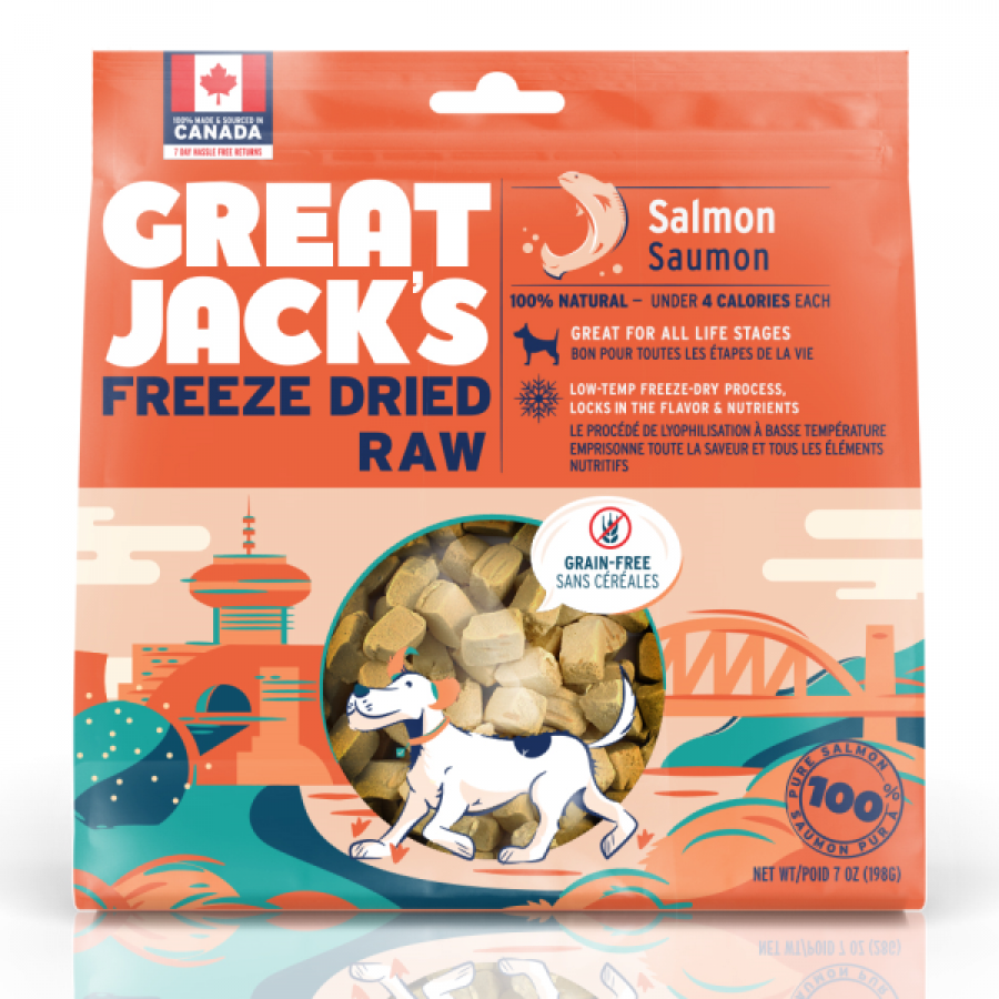 Canadian Jerky - Great Jack's FD Raw SALMON Dog Treats - 198GM (7oz)