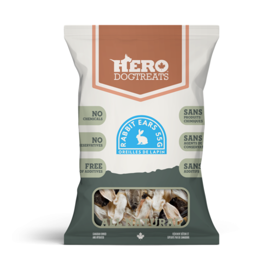 LocalID_69473 Hero Dog Treats - RABBIT Ears Dog Chew - 55GM