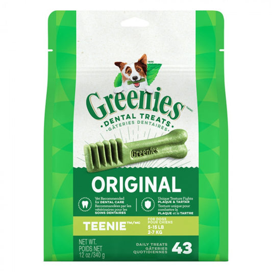 Greenies - Dental Chew ORIGINAL Dog Chew - TEENIE - 340GM (12oz) - 43CT