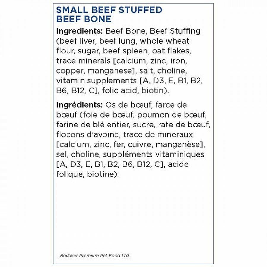 LocalID_68950 Rollover - Stuffed Bone BEEF Dog Chew - SMALL - 10-15CM (4-6in)