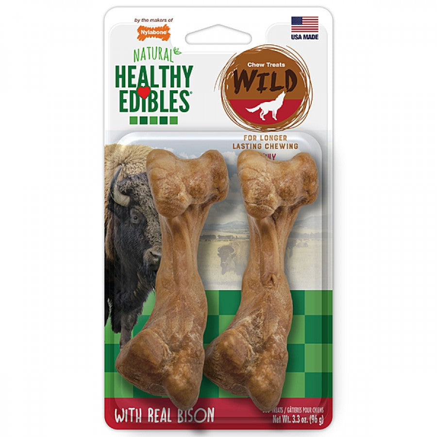 LocalID_69362 Nylabone - Healthy Edibles WILD BISON Dog Chew - MEDIUM - 2PK
