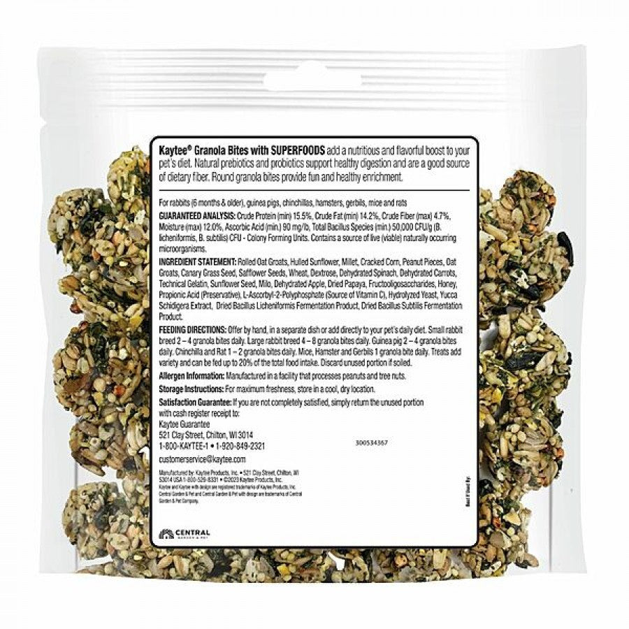 LocalID_69526 Kaytee - Granola Bites SPINACH & CARROT Small Animal Treat - 10OZ
