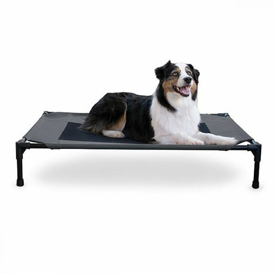 K and H - Pet Cot Mesh - CHARCOAL - LARGE - 76 x 107 x 17.8CM (30x42x7in)