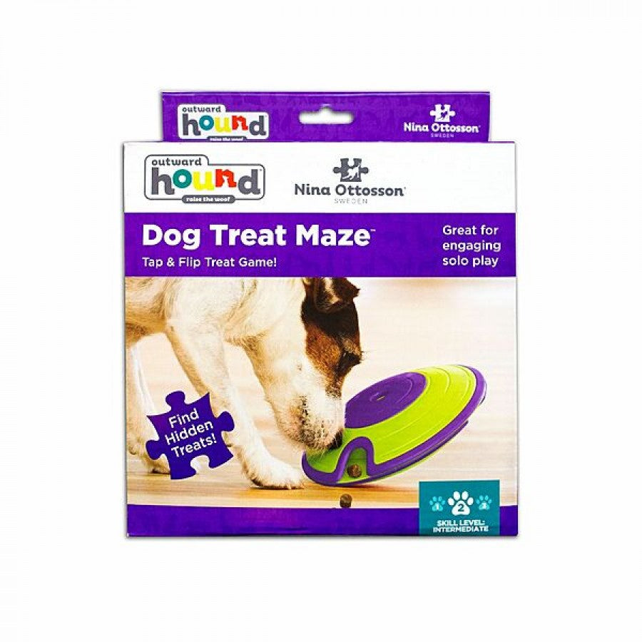 LocalID_70010 Nina Ottosson - Treat Maze Puzzle Dog Toy - GREEN and PURPLE - 19CM (7.5in)