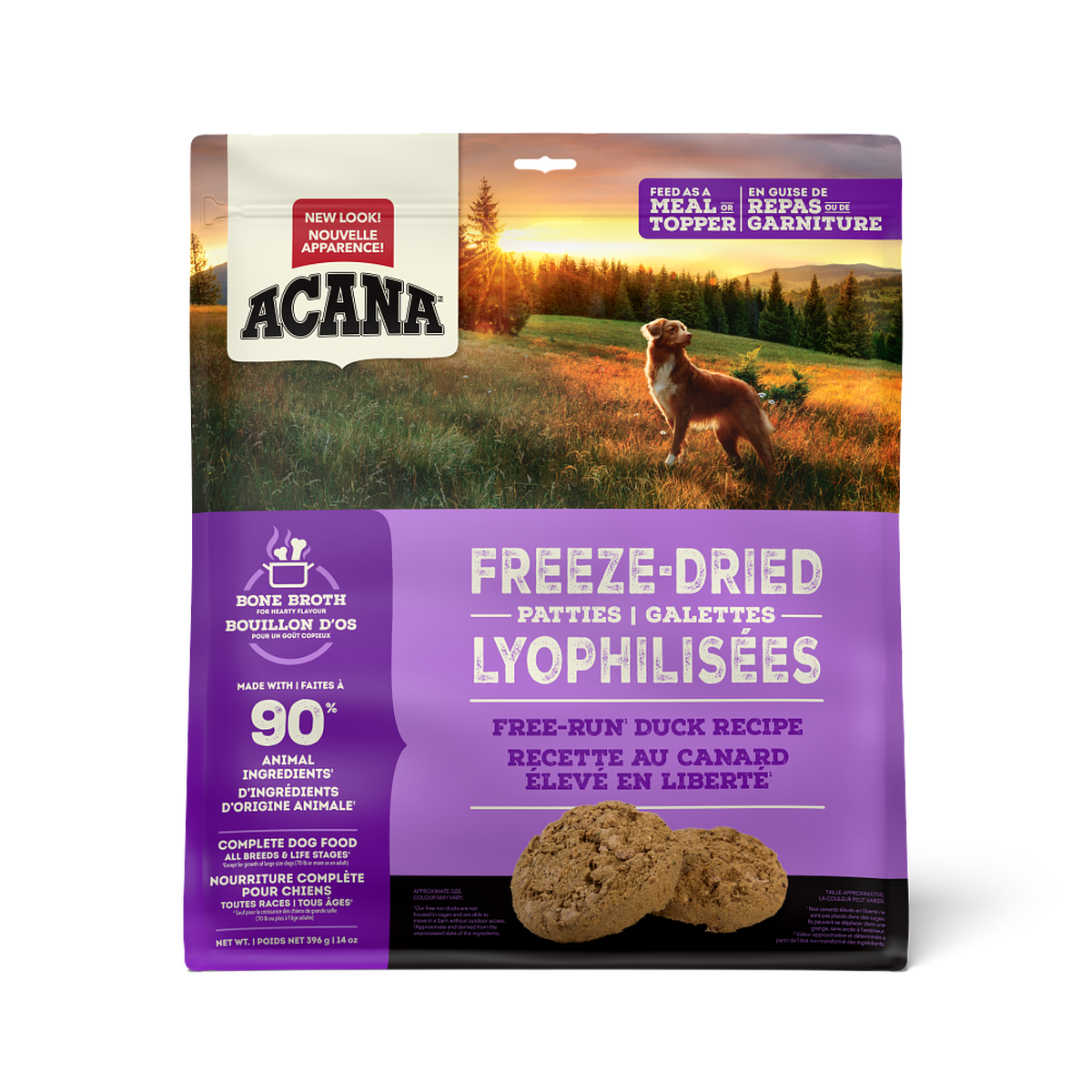 Champion Foods, Acana Freeze Dried Patties DUCK Dog Food, 397GM (14oz)