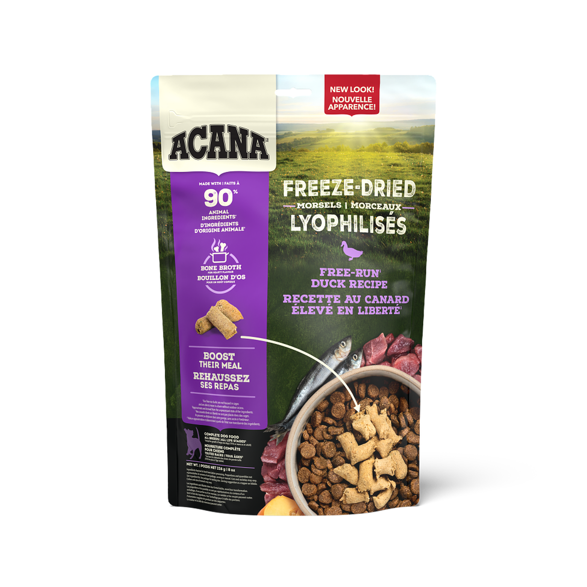 Champion Foods, Acana Freeze Dried Morsels DUCK Dog Food, 227GM (8oz)
