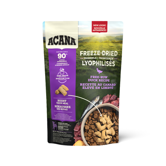 Champion Foods, Acana Freeze Dried Morsels DUCK Dog Food, 227GM (8oz)