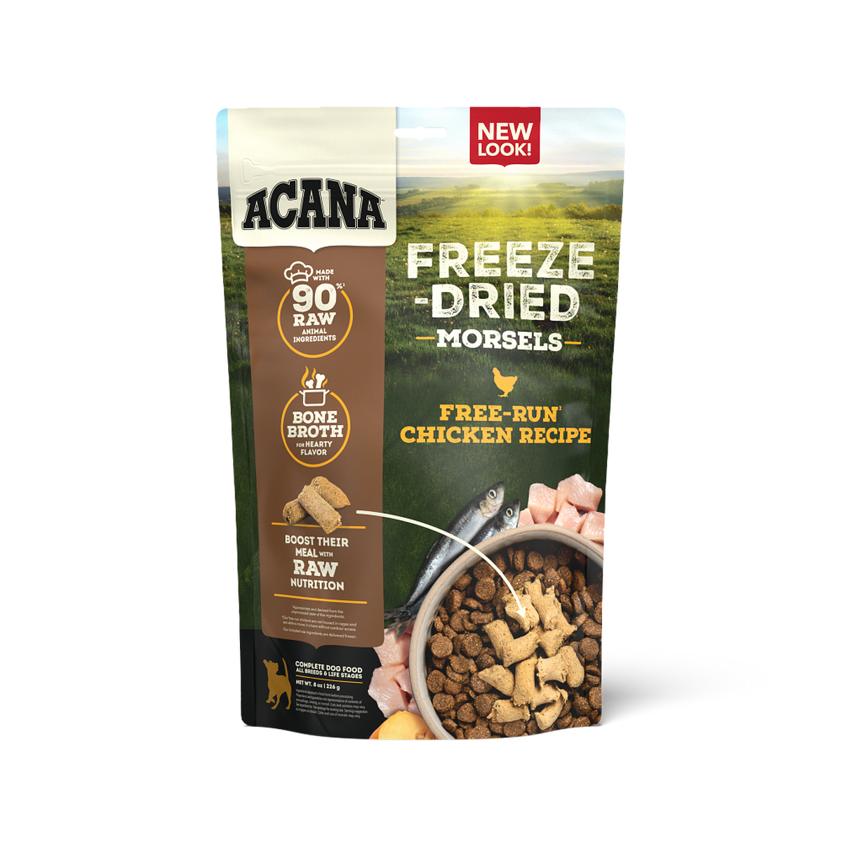 Champion Foods, Acana Freeze Dried Morsels FREE-RUN CHICKEN Dog Food, 227GM (8oz)