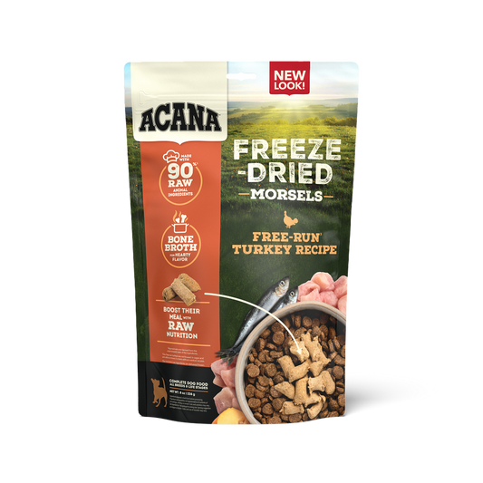 Champion Foods, Acana Freeze Dried Morsels FREE-RUN TURKEY Dog Food, 227GM (8oz)