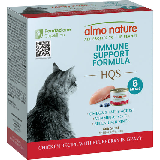 Almo Nature - Immune CHICKEN with BLUEBERRY & GRAVY Wet Cat Food - 50GM (1.77oz) - 6PK