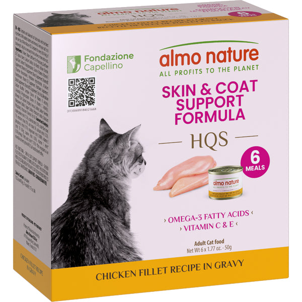 Almo Nature - Skin & Coat CHICKEN Fillet & GRAVY Wet Cat Food - 50GM (1.77oz) - 6PK