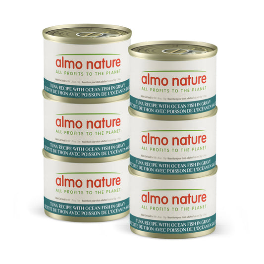 Almo Nature - Golden Age TUNA with OCEAN FISH & GRAVY Wet Cat Food - 50GM (1.77oz) - 6PK