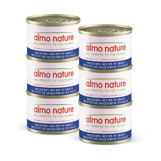 Almo Nature - Skin & Coat MACKEREL & GRAVY Wet Cat Food - 50GM (1.77oz) - 6PK
