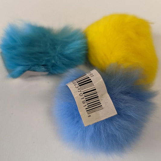 *DISC* Amazing Pet Products - REAL FUR BALLS Assorted Cat Toy - 5CM (2in) (BULK)