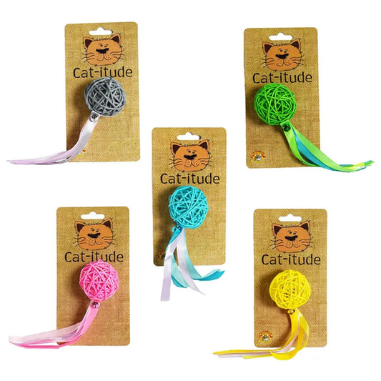 Amazing Pet, Rattan Comet Ball Cat Toy, ASSORTED COLOURS