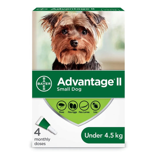 *DNR* Bayer - K9 Advantage® II Small Dog Once-A-Month Topical Flea Treatment - Under 4.5KG - 4 Doses