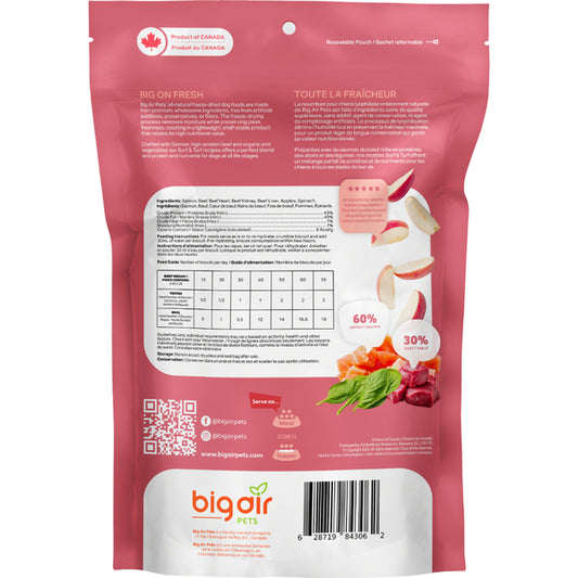 Big Air Pets - Freeze-Dried Raw SURF & TURF Dog Food - 454GM (16oz)