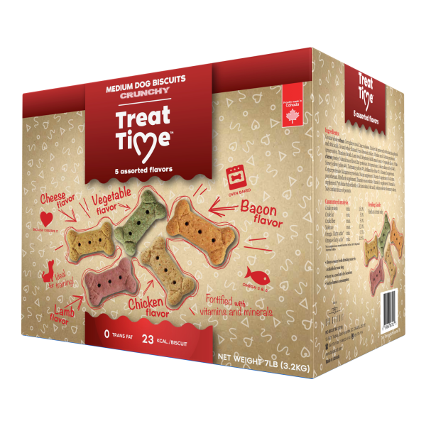 Bio Biscuit - Treat Time ASSORTED Biscuit Dog Treat - MEDIUM - 3.2KG (7lb)