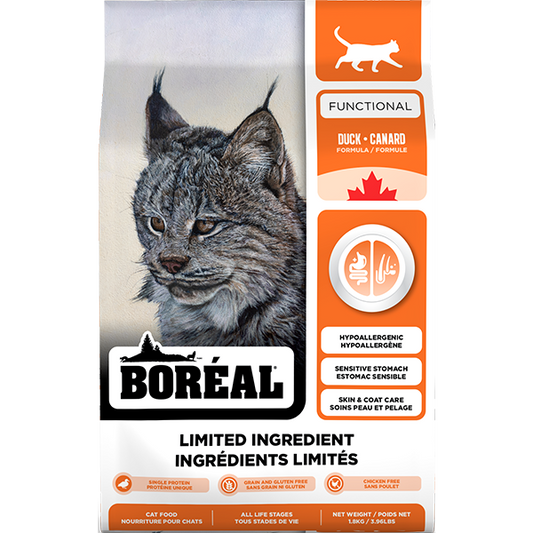 Boreal - Functional LID All Breed DUCK Dry Cat Food - 1.8KG (4lb)