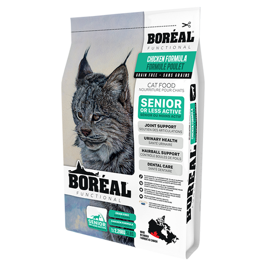 Boreal - Functional SENIOR & Less Active CHICKEN Dry Cat Food - 2.26KG (5lb)
