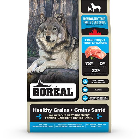 Boreal - Healthy Grains Freshwater TROUT Dry Dog Food - 2.26KG (5lb)