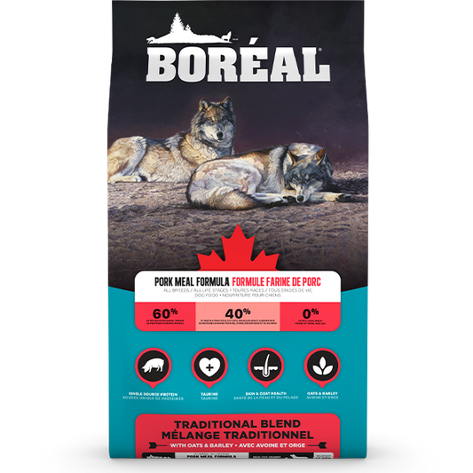 Boreal - Traditional Blend PORK Meal with Grains Dry Dog Food - 11.33KG (25lb)