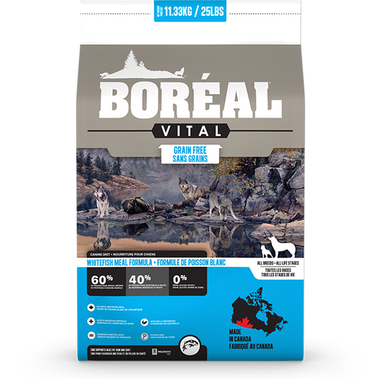 Boreal - Vital All Breed WHITEFISH Meal Dry Dog Food - 11.33KG (25lb)