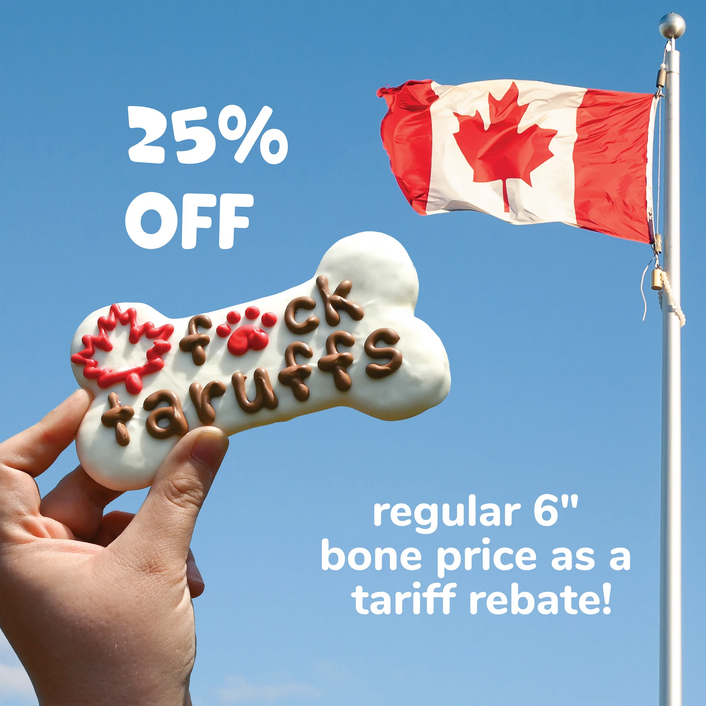 Bosco and Roxy's - F*CK TARUFFS Bone Dog Treat - F*CK TARUFFS - 15CM (6in)
