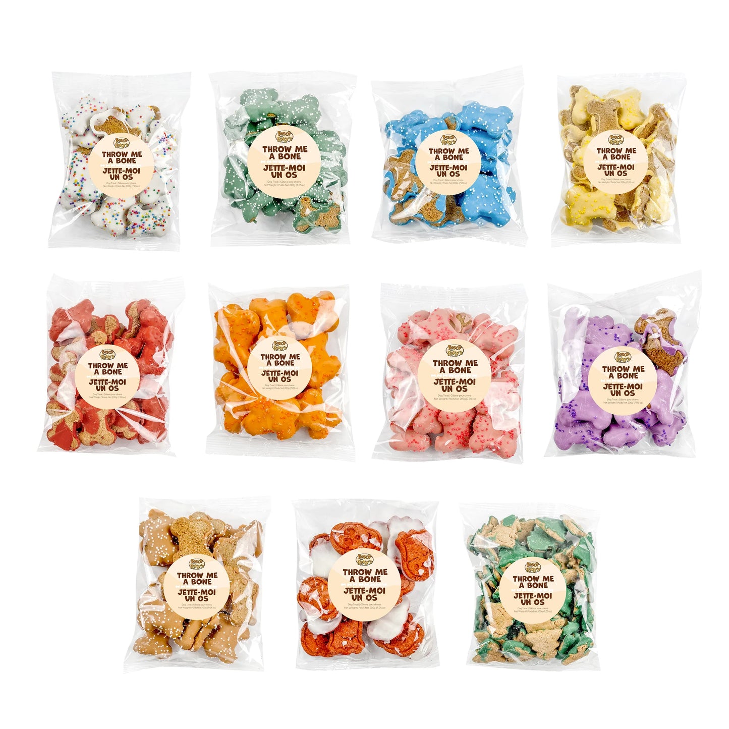 Bosco and Roxy's - SAGE GREEN BONES BAG - THROW ME A BONE - 200GM (7.05oz)