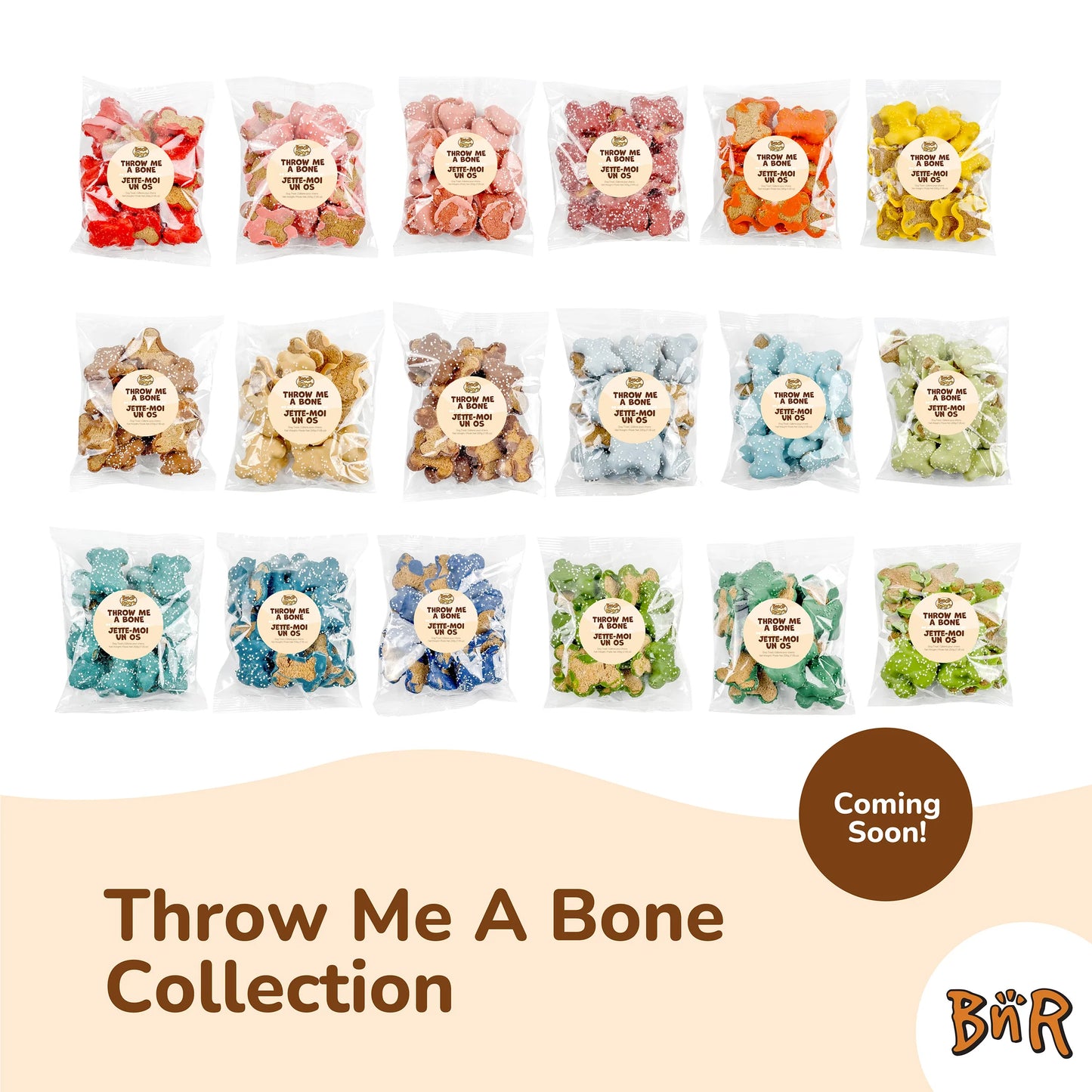 Bosco and Roxy's - SAGE GREEN BONES BAG - THROW ME A BONE - 200GM (7.05oz)