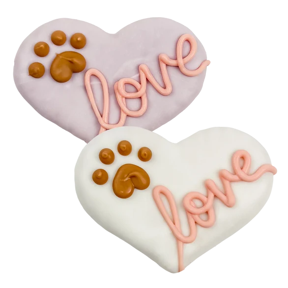 Bosco and Roxy's - LOVE HEARTS Dog Treat - LOVE YOUR POOCH - 10CM (4in) (BULK)