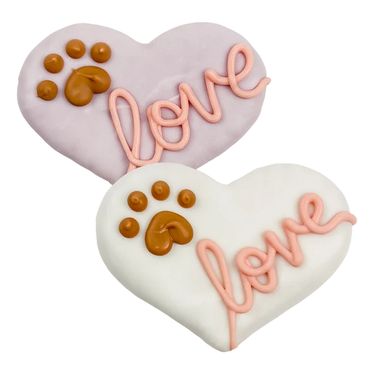 Bosco and Roxy's - LOVE HEARTS Dog Treat - LOVE YOUR POOCH - 10CM (4in) (BULK)