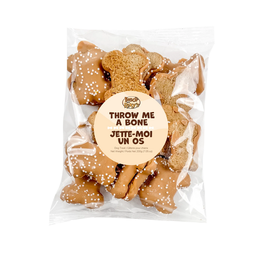 Bosco and Roxy's - PEANUT BUTTER BONES BAG - THROW ME A BONE - 200GM (7.05oz)