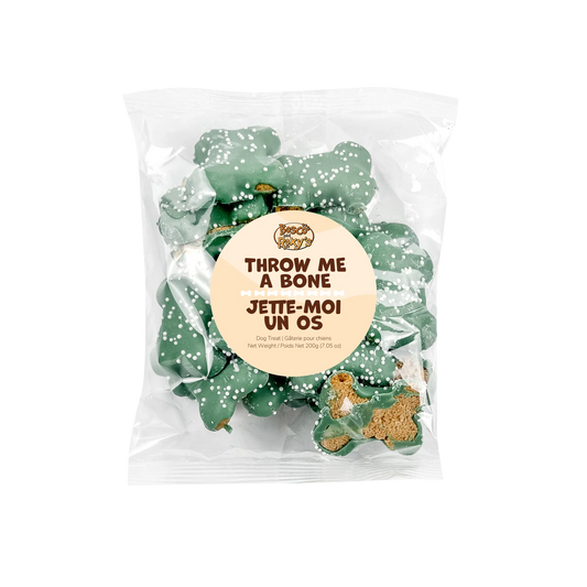 Bosco and Roxy's - SAGE GREEN BONES BAG - THROW ME A BONE - 200GM (7.05oz)