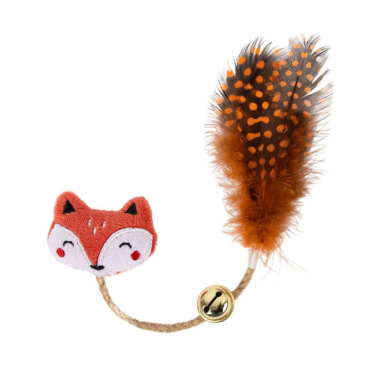 Brookbrand Pets - Fox Rope Bell Cat Toy - ORANGE - 5CM (2in)