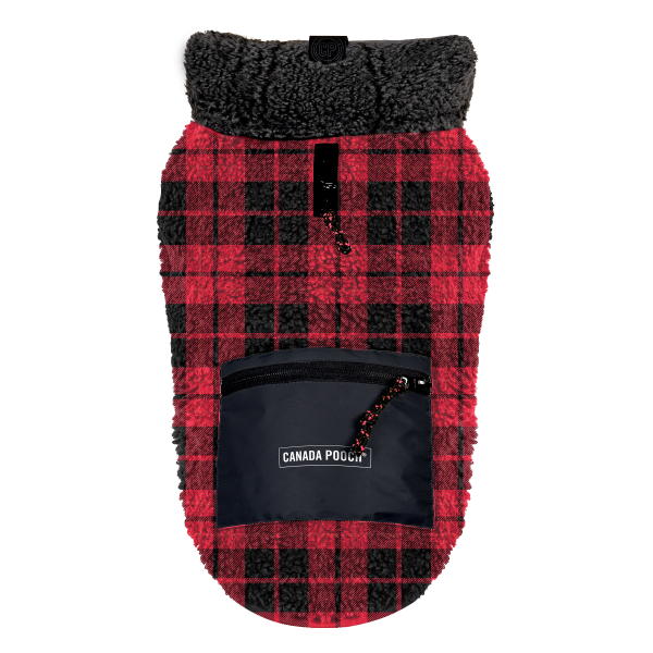 *DISC* Canada Pooch - Cool Factor Hoodie - RED PLAID - Size 22