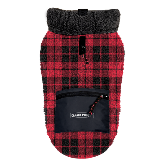 *DISC* Canada Pooch - Cool Factor Hoodie - RED PLAID - Size 22
