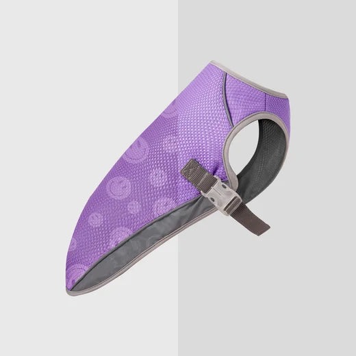 *DISC* Canada Pooch - Chill Seeker Cooling Vest Wet Reveal - PURPLE SMILEY - Size 18
