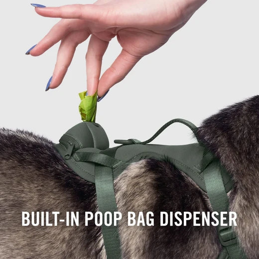 *DISC* Canada Pooch - Core Everything Harness with Poop Bag Dispenser - FOREST GREEN - XLARGE