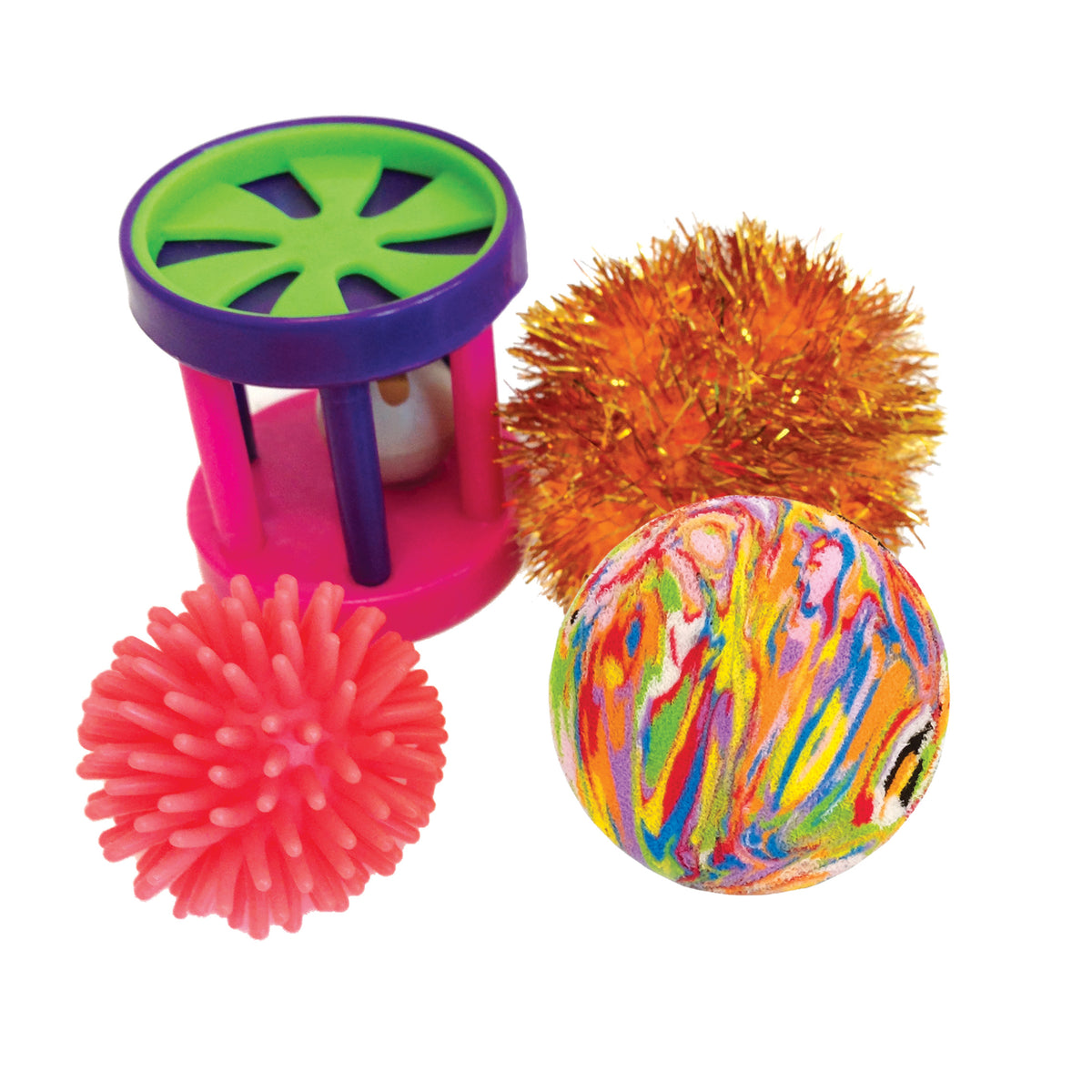 *DISC* Cat Love - Furry Frolics Cat Toy - Assorted Cat Toys - 4PK