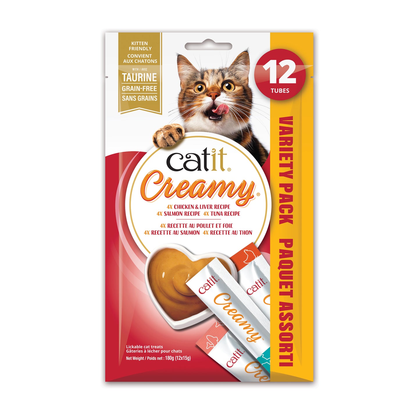 Catit - Creamy Lickable Cat Treat - Assorted Multipack - 15GM (0.5oz) - 12PK