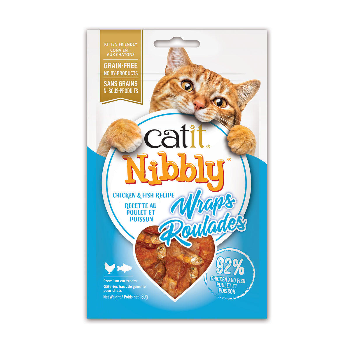 Catit - Nibbly Wraps CHICKEN and FISH Recipe Cat Treat - 30GM (1oz)