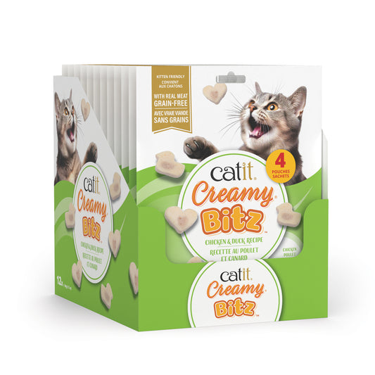 Catit - Creamy Bitz Soft Cat Treats - CHICKEN and DUCK Recipe - 48GM (1.7oz) - 4PK