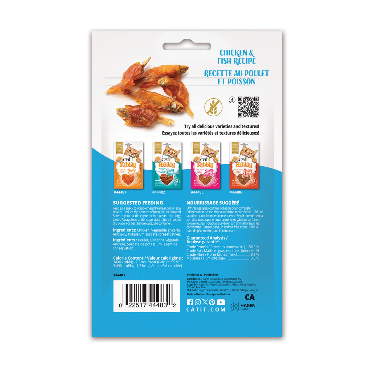 Catit - Nibbly Wraps CHICKEN and FISH Recipe Cat Treat - 30GM (1oz)