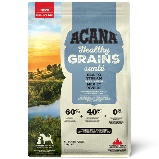 Champion Foods - Acana - HEALTHY GRAINS SEA to STREAM Dry Dog Food - 1.8KG (4lb)